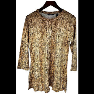 Isaac Mizrahi True Denim Floral Printed ButtonFront Oak - Regular